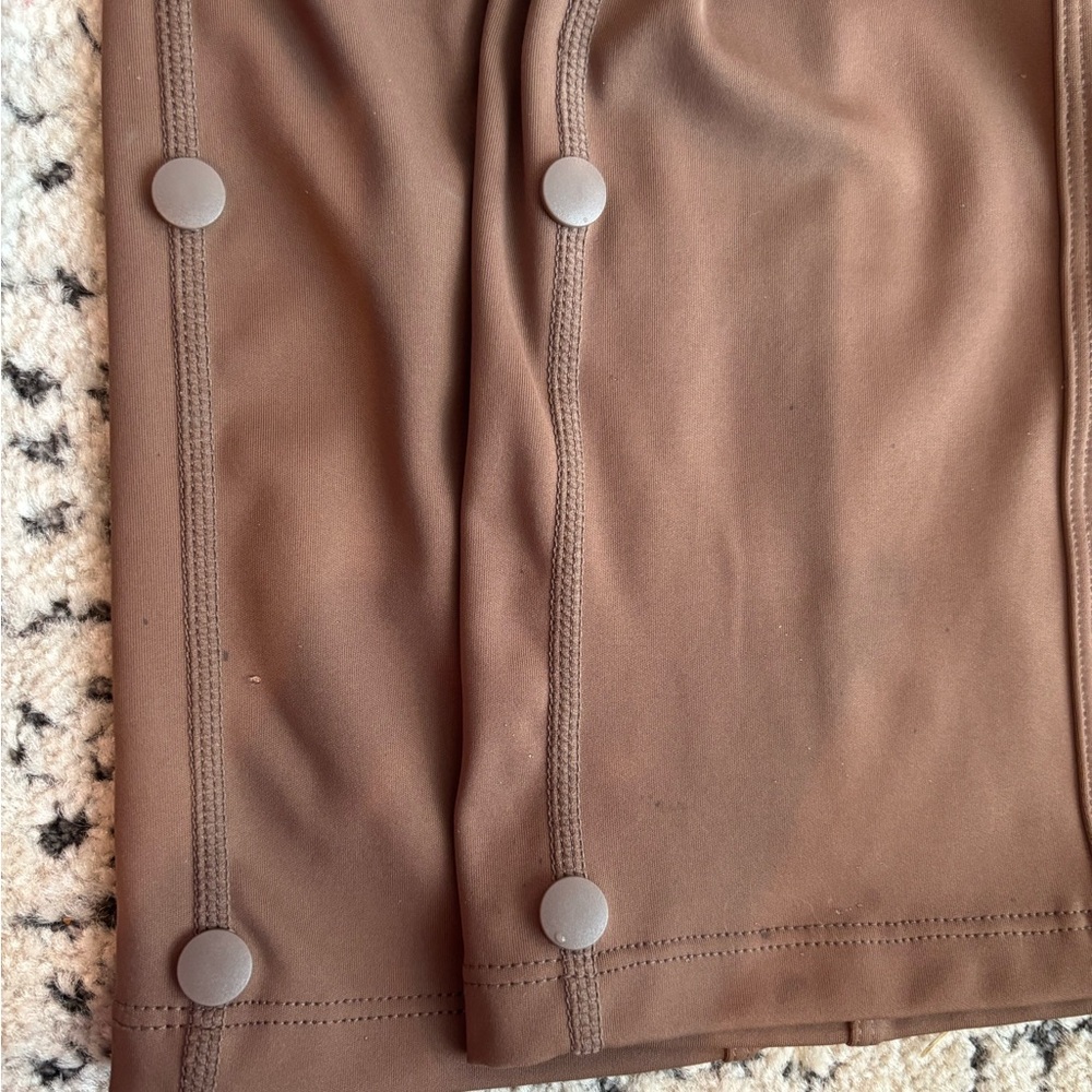 Halara Brown High Waisted Button Snap Split Hem F… - image 3